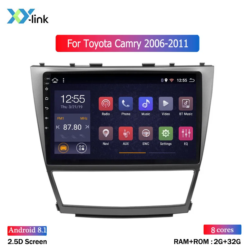 Горячая Распродажа 10,1 дюймов Android 8,1 автомобильный gps-навигатор для Toyota camry 2006-2011 с видео/Bluetooth/tv/wifi/USB/радио - Цвет: 8 CORES 2G RAM