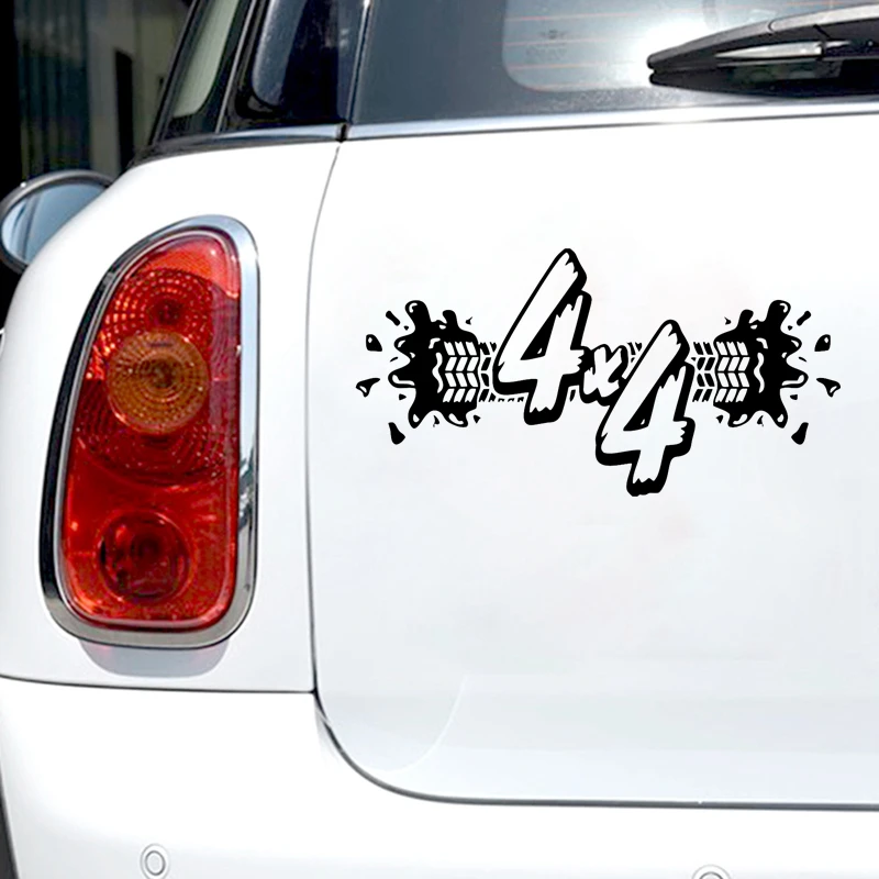 наклейки на авто 4x4 Внедорожник наклейка черная виниловая водостойкая