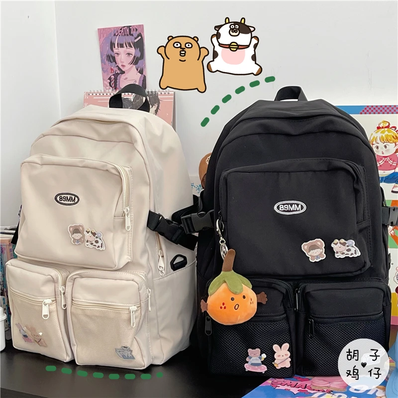 

YJ843 Tooling backpack Korean Harajuku ulzzang school bag female high school student high-capacity backpack