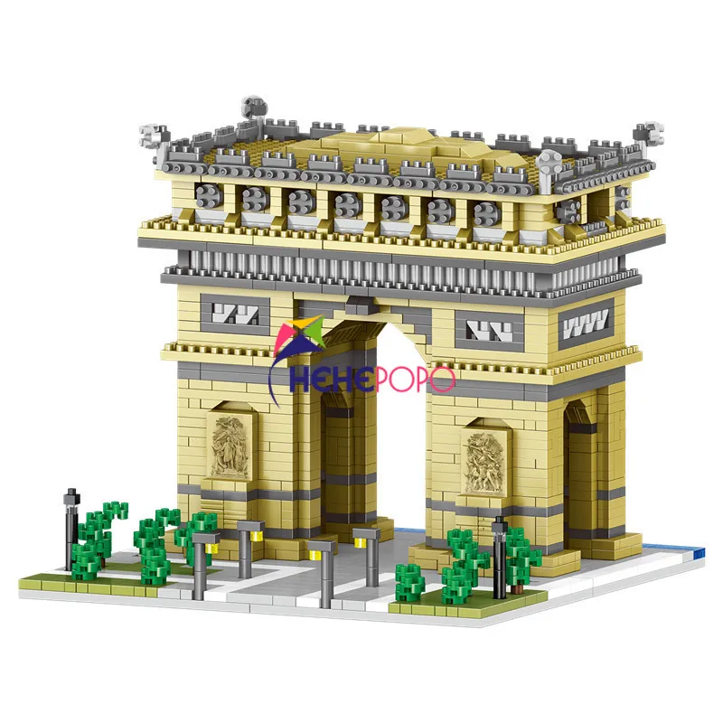 

No.8004 World Architecture Arch of Triumph Gate 3D Model DIY Mini Diamond Blocks Bricks Building Toy for Children no Box