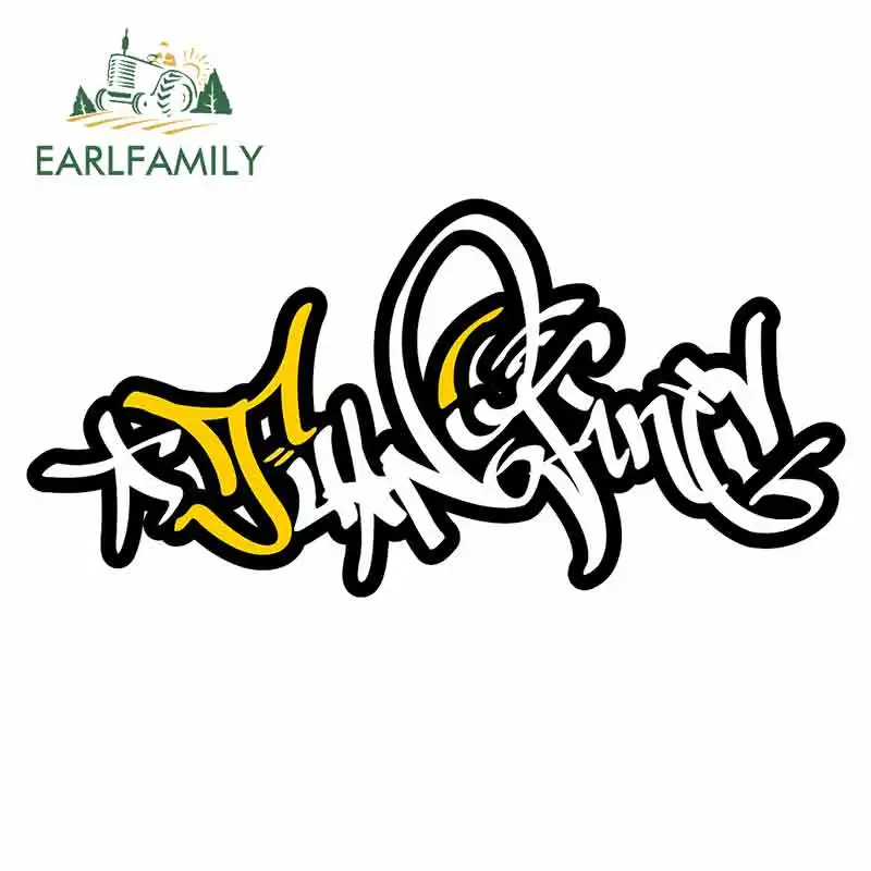 

EARLFAMILY 13cm x 9.2cm Text Doodle Car Stickers Helmet Motorcycle Accessories Polyethylene JDM Waterproof Sunscreen Cartoon