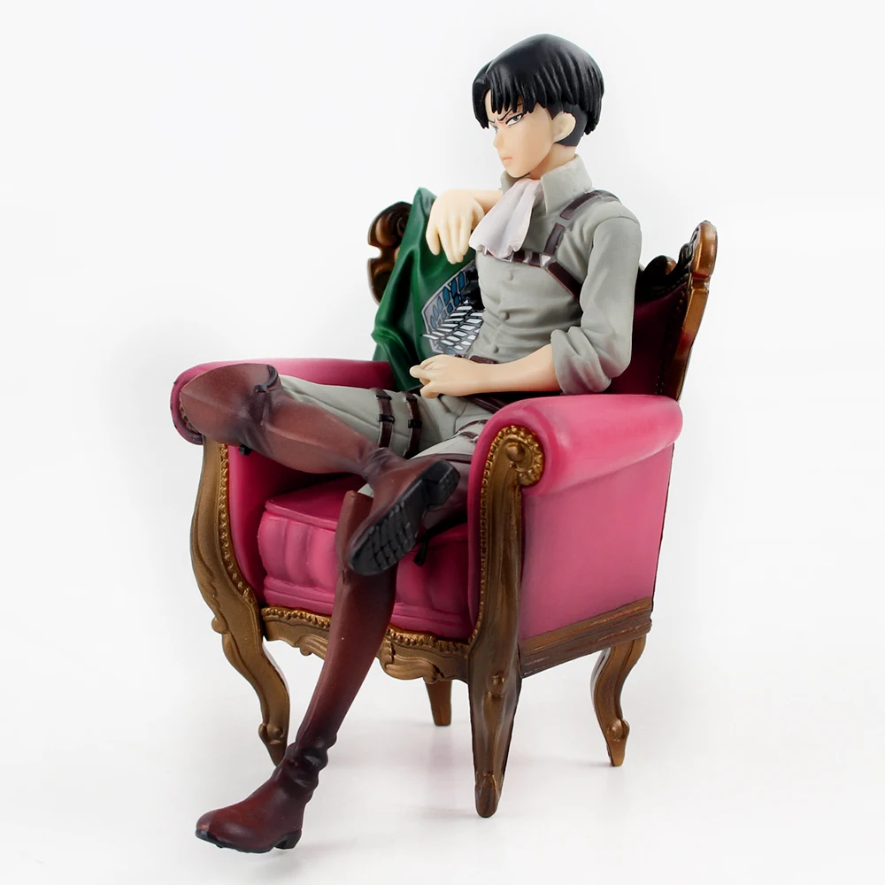 13cm Cool Figur Toy Mini Anime Attack on Titan Levi Ackerman Solider Sleeping Chair Ver. PVC Action Figure | Игрушки и хобби