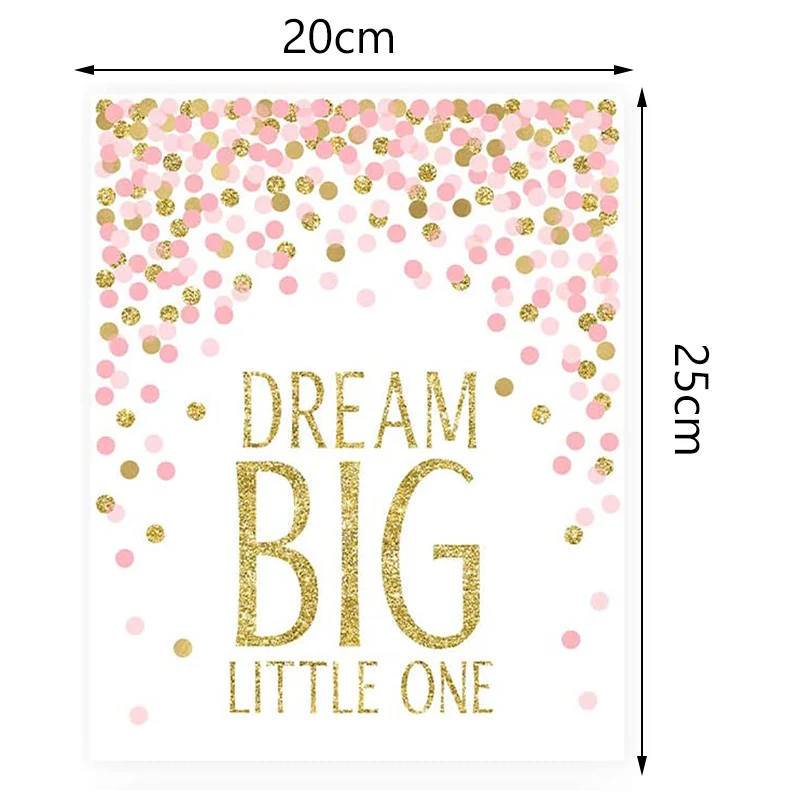 Постер настенный золотистый и розовый 8x10 дюймов 4 шт. | Дом сад