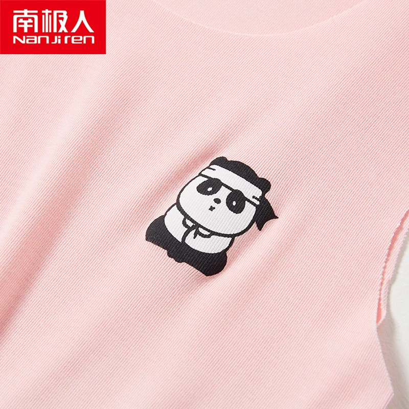 NANJIREN/Детские топы Летние без рукавов для детей Модальная фиолетовая футболка