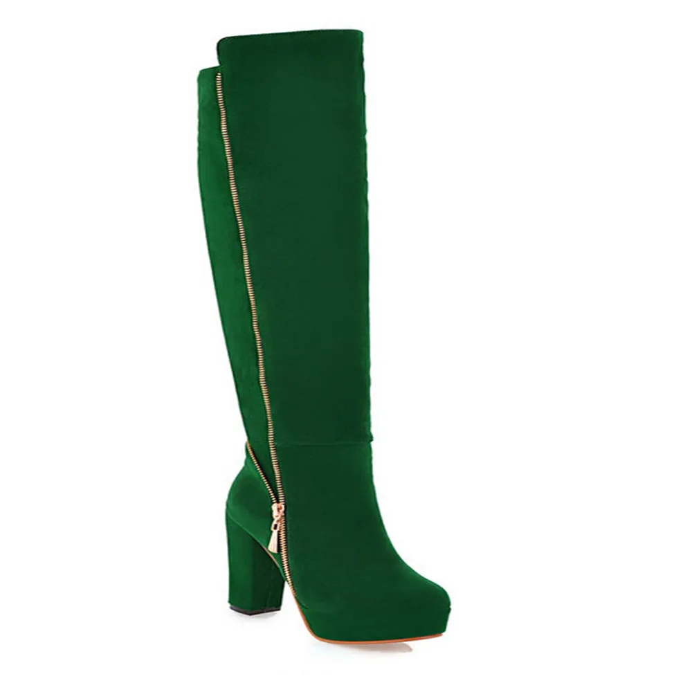 Side Zipper Winter Boots Women Fashion Round-Head Thick High-Grade Wear-Resistant Anti-Slip Over-Knee Boots zapatos de mujer