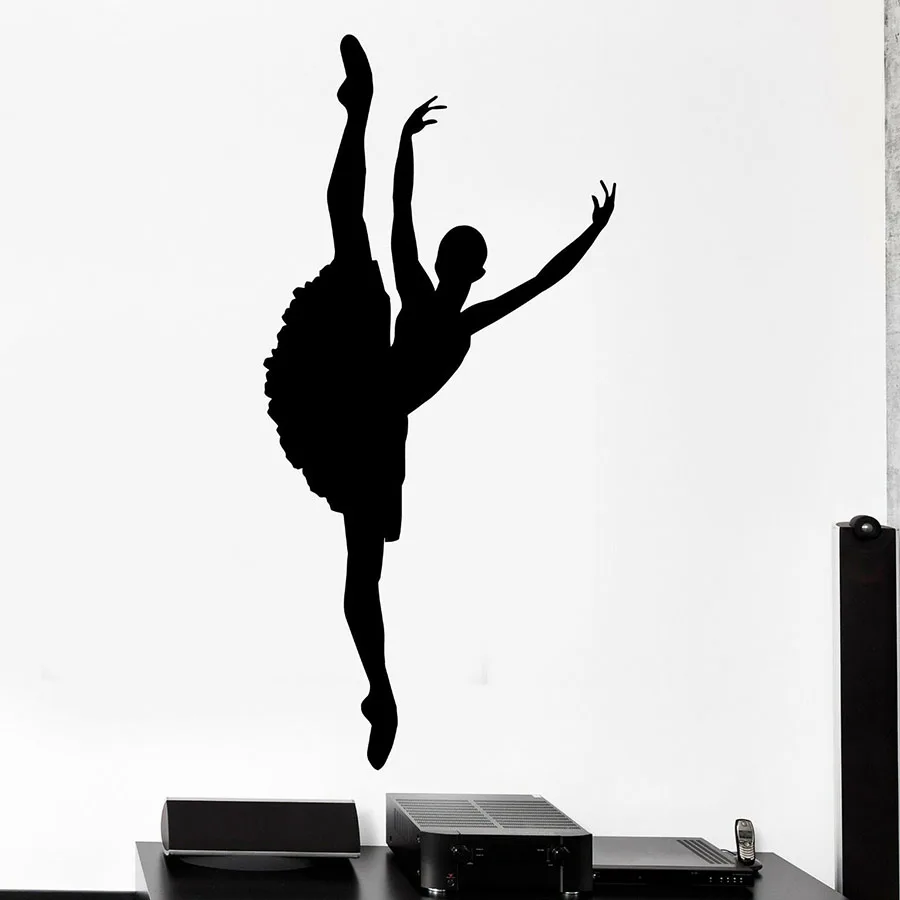 

Ballerina Silhouette Wall Decal Gymnastic Dance Dancing Studio Girls Bedroom Interior Decor Vinyl Wall Sticker Art Mural M926