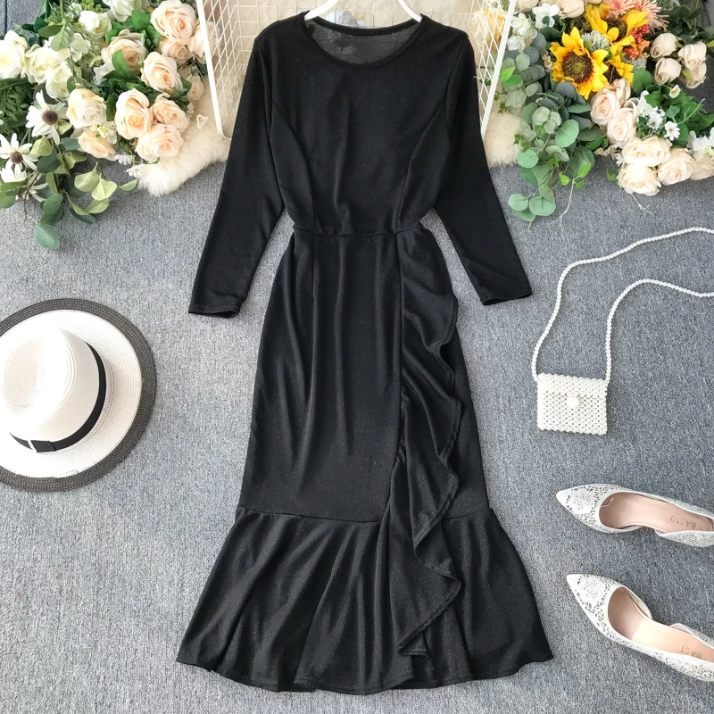 

Women's autumn new fashion A-line puff sleeve print dress one size chic slim vintage sashes long dress TB3247