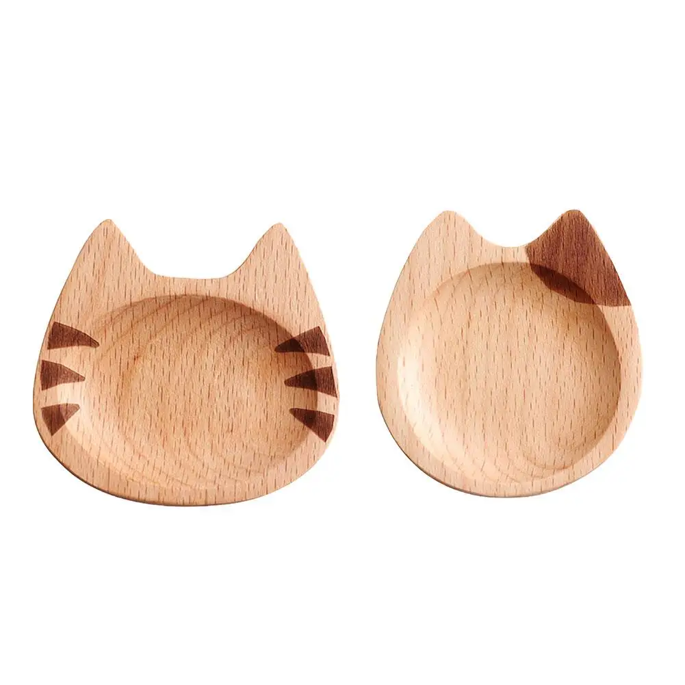 

Wooden Tray Sauce Plate Japanese Food Snack Dessert Tea Dish Plate Cat Shape Dipping Sauce Seasoning Bowl For Home Kitchen Tools