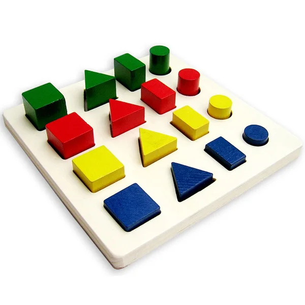 

Wood Children's Makeup Geometric Building Blocks Kids Montessori Teaching AIDS 8 Set Baby Wooden Educational Training Block Toys