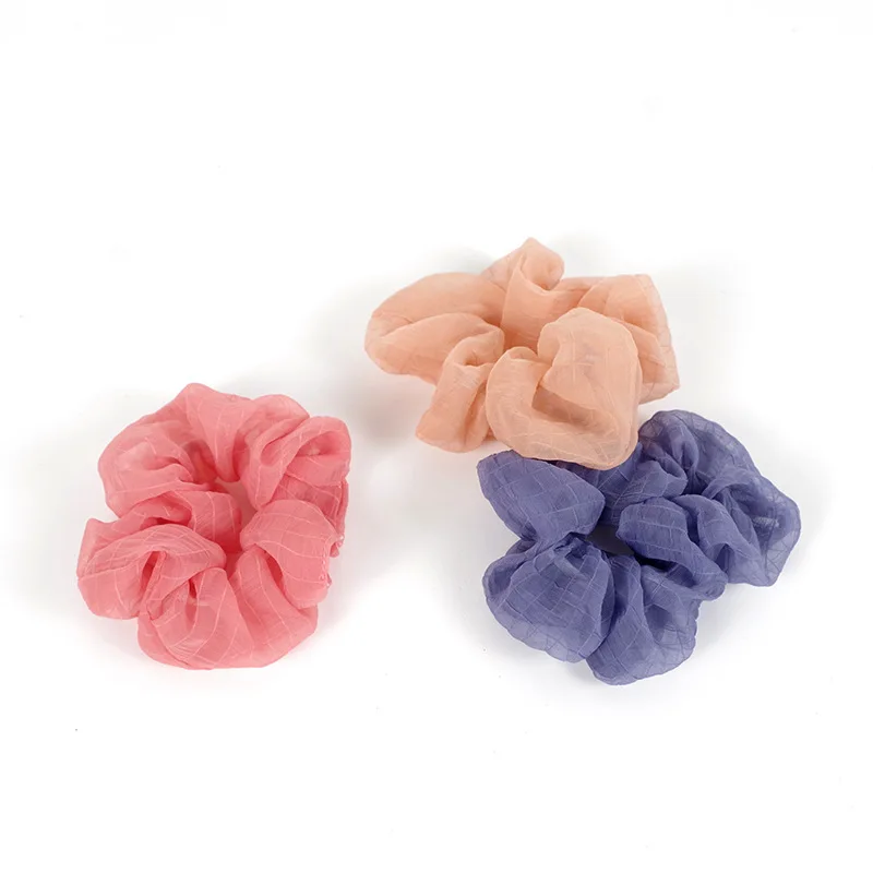 Элегантные шифоновые женские эластичные резинки для волос ярких цветов сетчатые