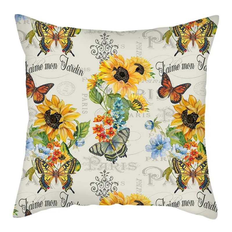 Чехол для подушки Fuwatacchi с принтом подсолнухов чехол сельским пейзажем наволочки