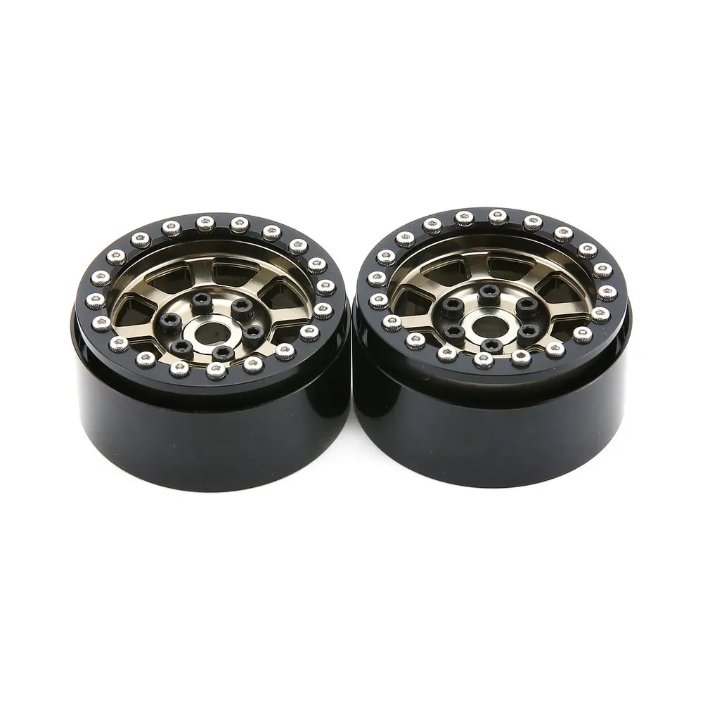 CJGLG0009 black 1 пара/2 пары сплав 1,9 ЧПУ Колесные диски CJGLG0014 для 1/10 RC комплект автомобильных принадлежностей для передней и задней оси SCX10 SCX10 II 90046 Traxxas TRX4 D90 - Цвет: CJGLG0009 black