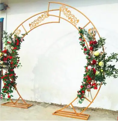 New wedding props: Crescent arch iron art baking paint golden round flower arranging door | Дом и сад