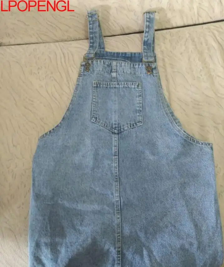 

Women 2021 New Chic Fashion With Denim Strap Dress All-Match Loose Washed Spring Summer Vintage Plus Size Cute Pockets