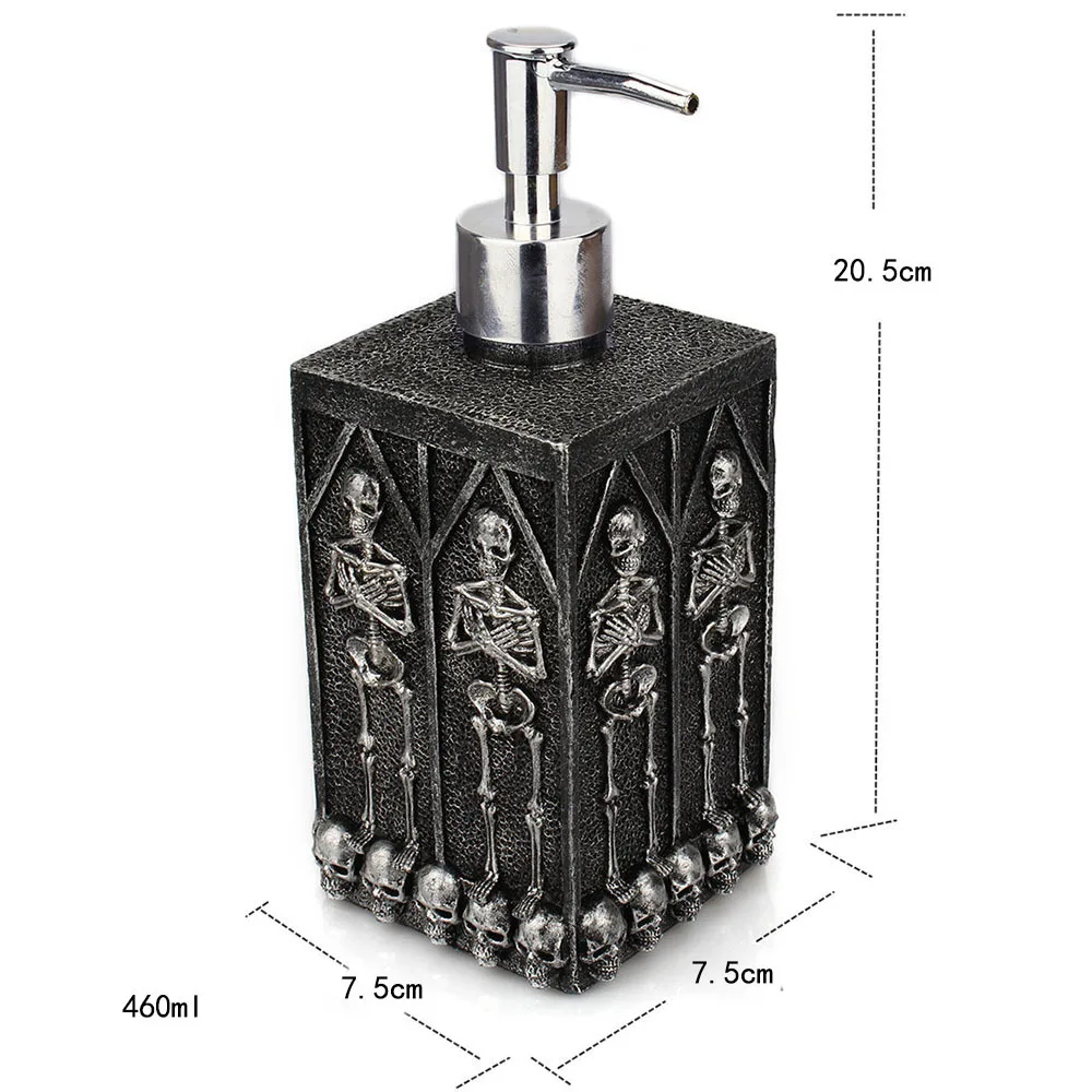 

460ml Creative Gothic Crypt Skull Dispenser Lotion Bottle For Shower Gel Liquid Foam Hand Soap Dispenser Pump Shampoo Bathroom