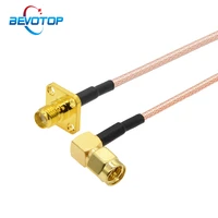 10pcs sma female panel mount to sma male right angle rg316 coaxial jumper pigtail cable wifi antenna extension cable adapter