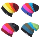 Вязаная шапка унисекс в клетку, осенне-зимняя хлопковая мягкая теплая вязаная шапка для мужчин и женщин, Лыжные шапки, 5 цветов