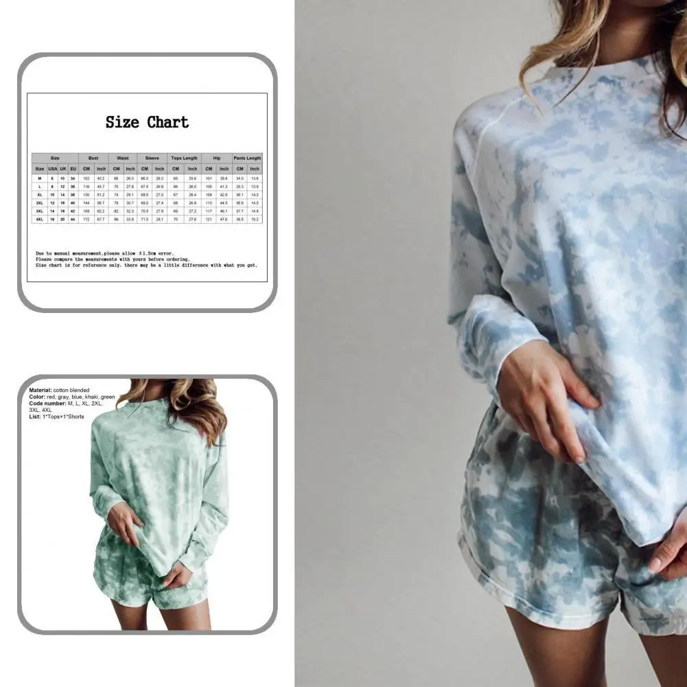 

Pajama Short Pants Long Sleeve Women Sports Suit for Sleeping Casual