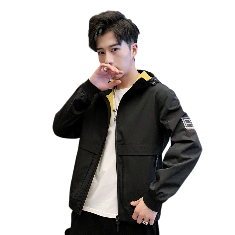 

Trend of Qiu Dong Season Joker Jacket Leisure Handsome Male Ins Popular Logo Tooling Lead The New Men Cotton Casual