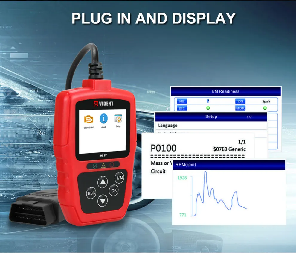 VIDENT easy300 OBD2/EOBD может считывать код сканер автомобильный диагностический инструмент сканирования четкие коды неисправностей как NT204 NT201