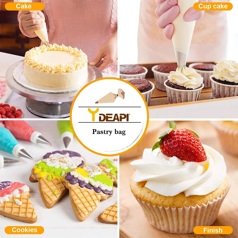 

YDEAPI 100PCS Pastry Bags DIY Cooking For Cake Cream Decorating Tips Fondant Pastry Bag Tools Kitchen Baking Accessories