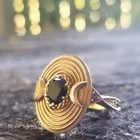 FFLACELL Новое модное женское кольцо с золотым инкрустированным сапфиром подходит для банкета, праздника, юбилея, подарок, ювелирное изделие