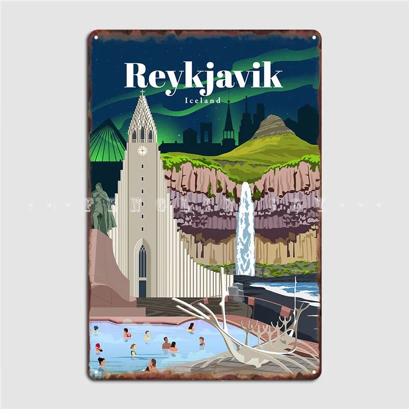 

Постер для путешествий в Исландию, металлическая табличка для кинотеатра, Классический настенный фотопостер