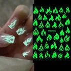 3D светящиеся бабочки, пламя, луна, звезды, наклейки для дизайна ногтей, светящиеся наклейки для ногтей, самоклеящиеся дизайнерские наклейки для ногтей, искусственный маникюр