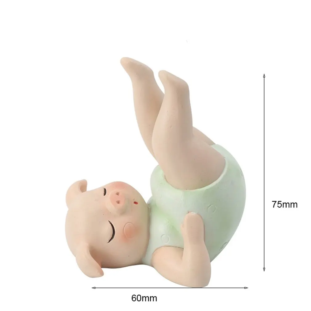 

Resin Yoga pig portraits Cartoon ornaments Cute Green Pig Free ship