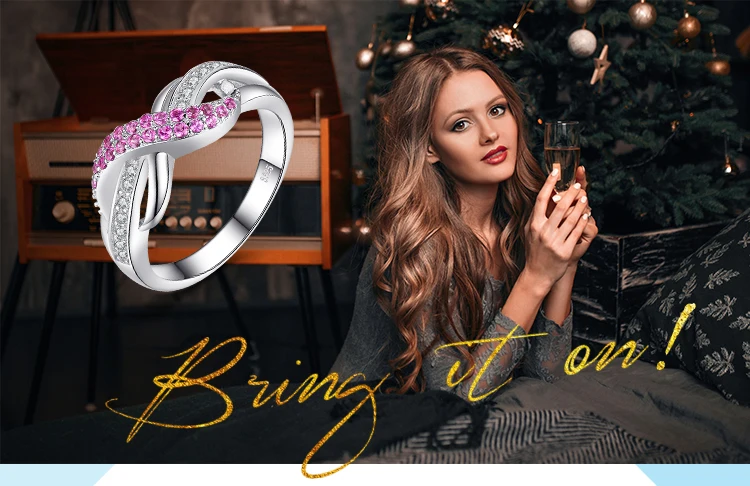 Jewelrypalace Forever Love Бесконечность создания Сапфир Юбилей Promise Ring Шарм стерлингового серебра 925 Модные украшения