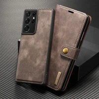 for samsung galaxy s20 s21 note20 ultra 5g s7 s8 s9 s10 plus note9 leather stand wallet detachable magnetic removable case cover
