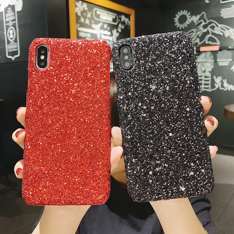 Жесткий чехол с блестками для Huawei P30 Lite Задняя Крышка P Smart 2019 Y9 honor 10 9X 7X 8X Mate 20 30 P20 P40