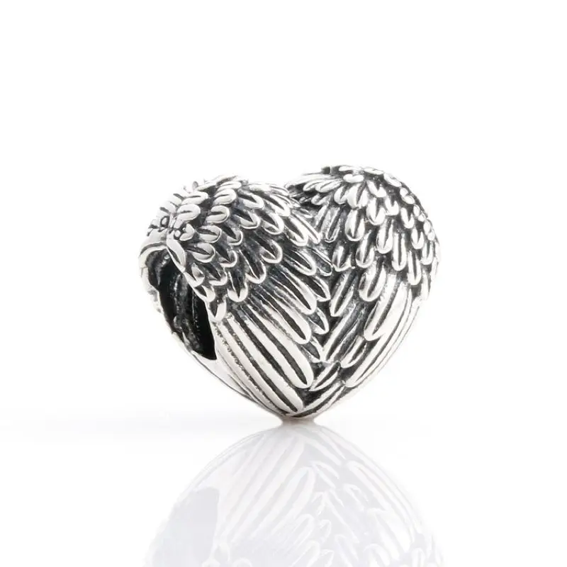 CodeMonkey Подлинная 925 пробы серебро Крылья Ангела подвеска крыло Шарм для