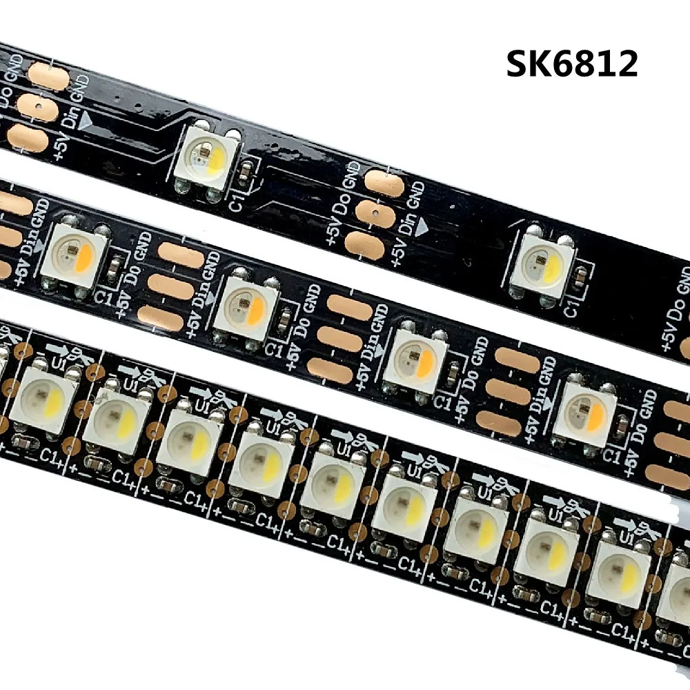 

1m 2m 5m SK6812 (Similar WS2812B) RGBW RGBWW Strip 4 in 1 30/60/144 leds/m;Individual Addressable LED Strip IP20/IP65/IP67 DC5V