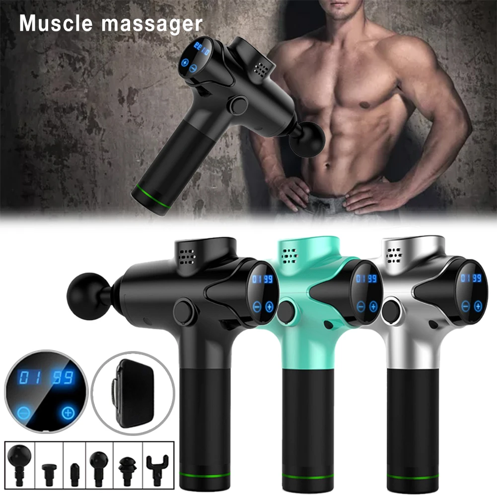 6 массажных головок пистолет для глубокого массажа мышц электронное устройство