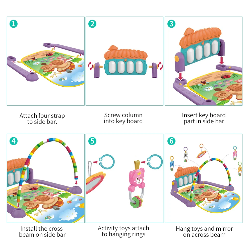 Гимнастика детский деятельности при удар и Play коврик для пианино центр с