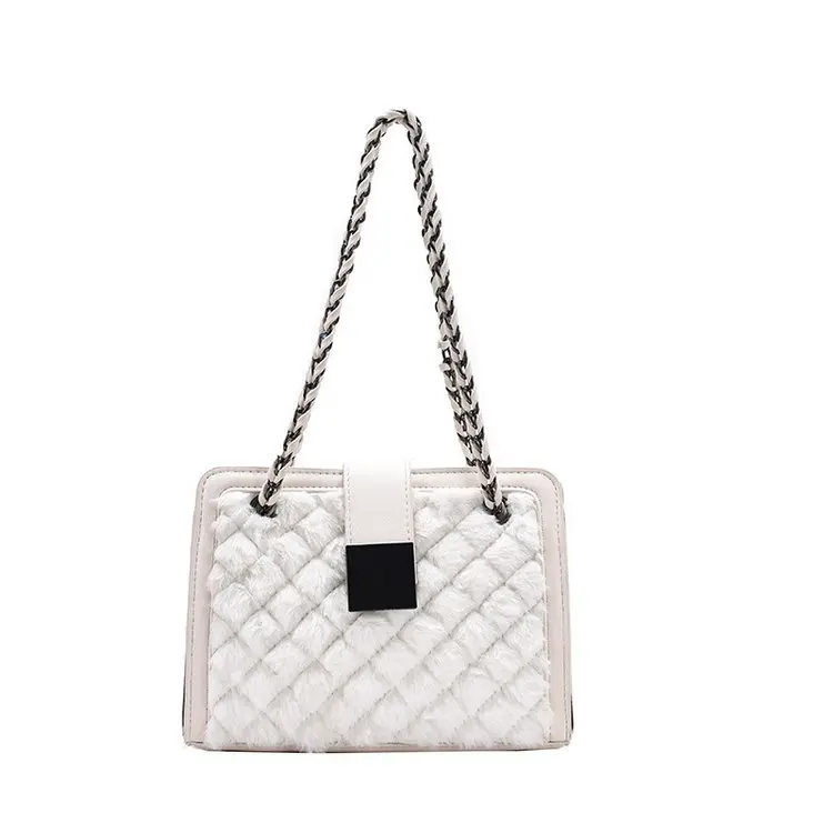 

Winter Plush Soft Shoulder Messenger Bags Ladies Fluffy Handbag and Purse Vintage Cute Soft Fur Shoulder Bags