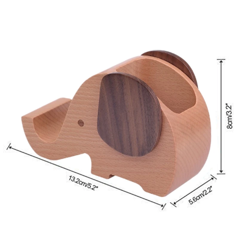 Деревянный слон держатель сотового телефона/подставка с ручкой и Настольный для