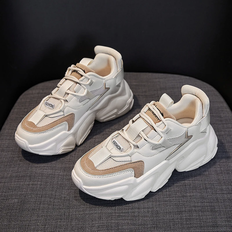 

Women's Vulcanize Shoes Platform Chunky Sneakers,off white Brown Sports Shoes,Comfort Casual High Sneaker Women Vulcanize AD177