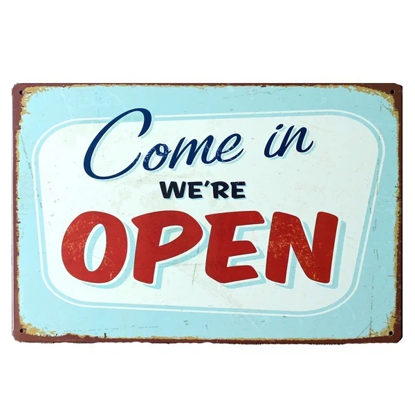 Винтажный Ретро Настенный декор жестяные знаки приходите в наш магазин | Дом и