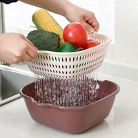 6 piece kitchen multifunctional drain basket pp material household fruit vegetable washing basket strainer kitchen storage tools
