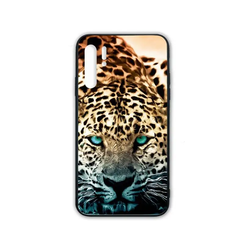 

Fashion Tiger Leopard Silicone black case coque for Huawei P9 lite 2016 2017 P 10 P20 PRO P30 P40 lite P smart 2019 cover