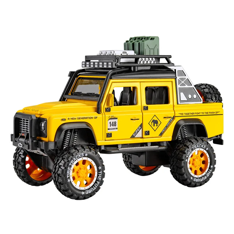

1:32 off-road alloy car model children's big wheel sound and light pull back toy car birthday gift boy Christmas kid child