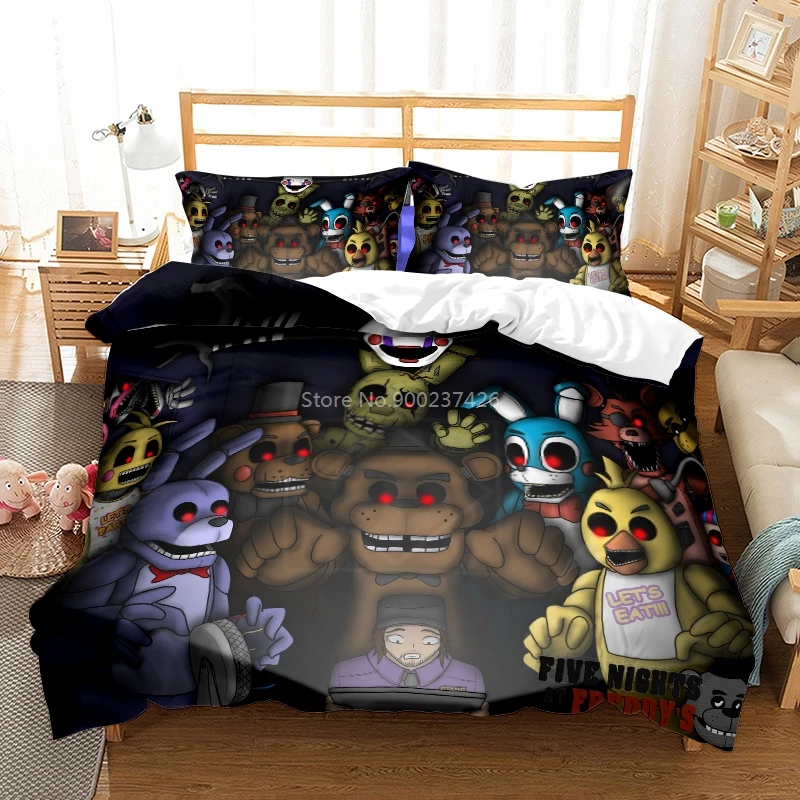 

Popular 3d Five Nights At Freddy's Duvet Cover Sets Pillowcase Children Cartoon Bedding Set Bed Linen Bedclothes Free Shipping