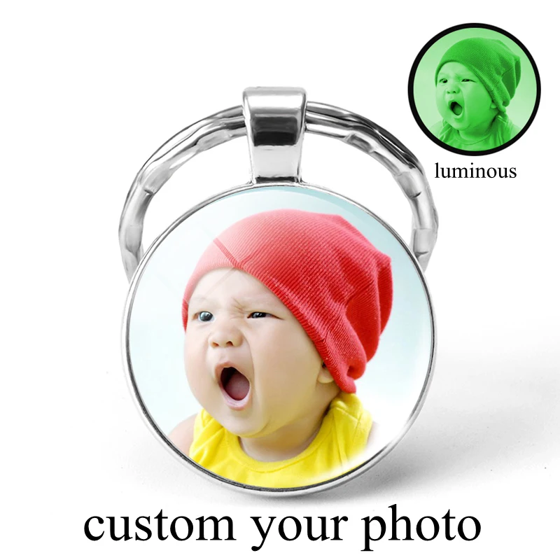 

Custom Keychain Customize Luminous Photo Logo Text Personality Key Chain Key Rings Personalized Keyring Glow In The Dark