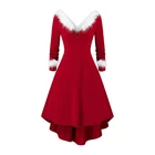 Женское Плиссированное Платье-миди с длинным рукавом и V-образным вырезом