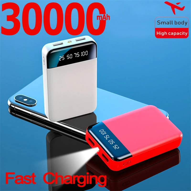 Портативный мини источник питания для мобильного телефона 30000 мАч Внешнее