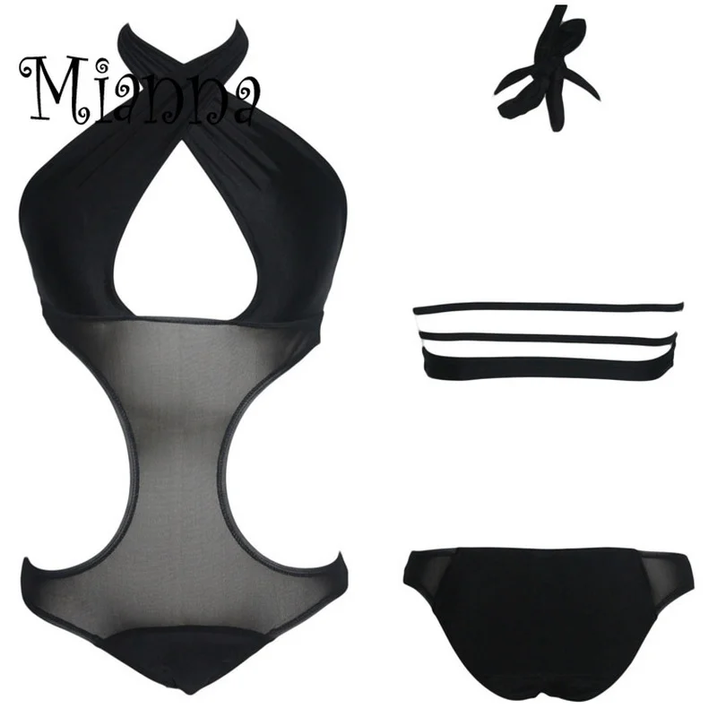 Женский костюм сексуальное Монокини нижнее белье купальник однотонное бикини 2021