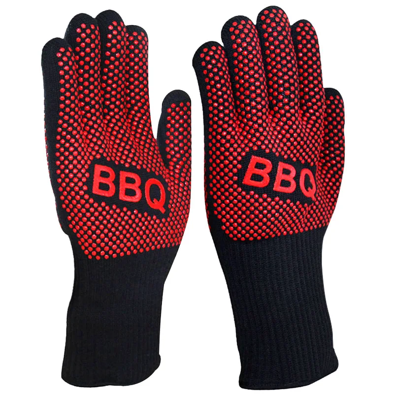 

1PCS Outdoor 35CM High Temperature BBQ Gloves Kitchen Microwave Oven Non-slip Insulation Gloves Oven Mitts
