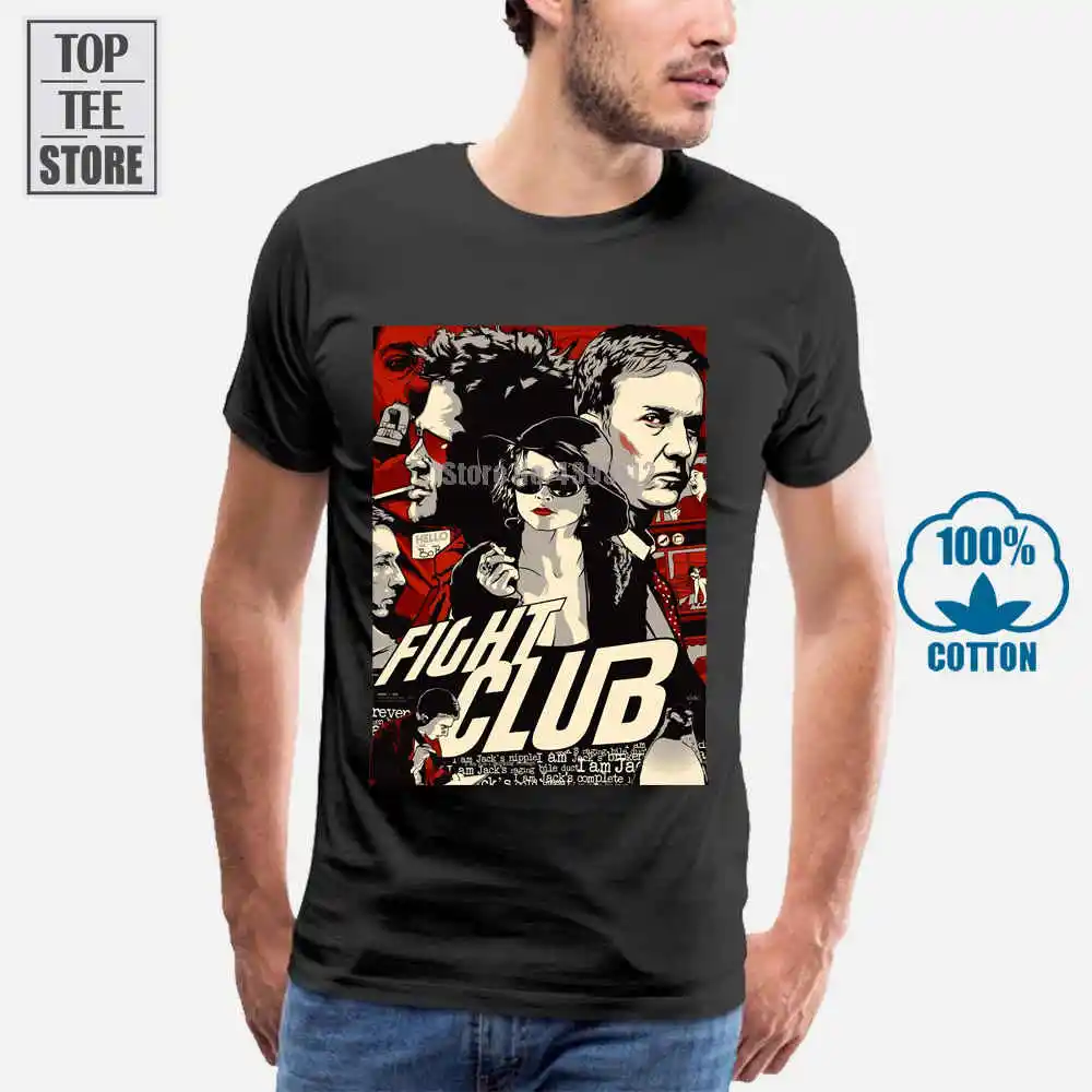 Постер фильма Бойцовский клуб 1999 футболка всех размеров от S до 4Xl|t shirt|fight clubshirt t |